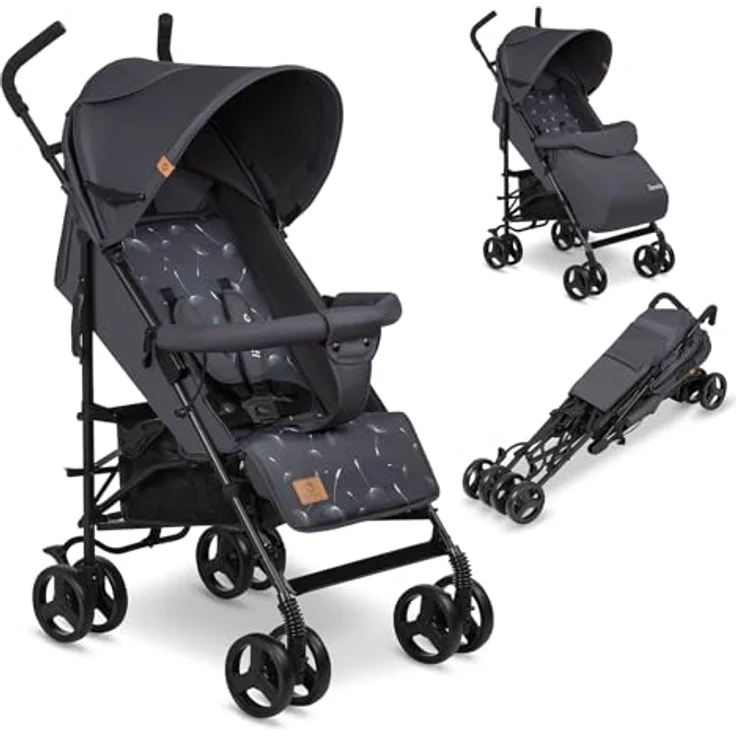 LIONELO Elia Buggy Klein Zusammenklappbar Kinderwagen Bis 15 Kg, Rücken Und Fußstützenverstellung Hinterradbremse, Moskitonetz, Beinwärmer, Einkaufskorb – Bild 1