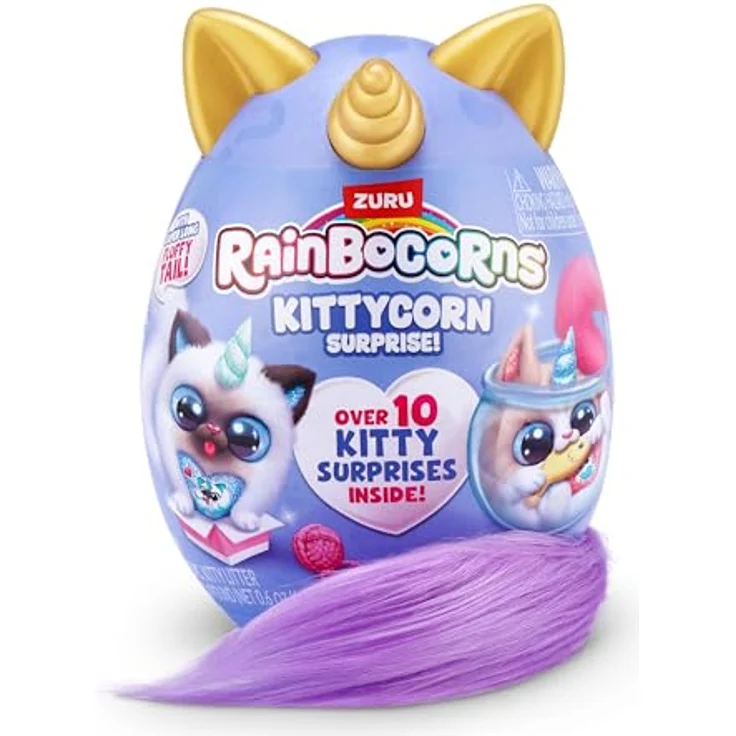 ZURU Rainbocorns Kittycorn Surprise Series 3 (Fluffles), Plüsch-Sammeltier mit 10 Überraschungen und flauschigem Schwanz, für Mädchen – Bild 2