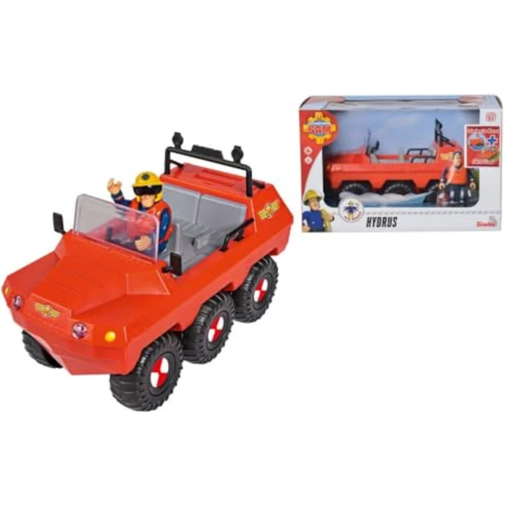 Simba 109251051038 Feuerwehrmann Sam Hydrus Mit Figur 20 cm Offizielles lizensiertes Feuerwehrfahrzeug, fährt mit 6 Rädern und schwimmt auf dem Wasser – Bild 3