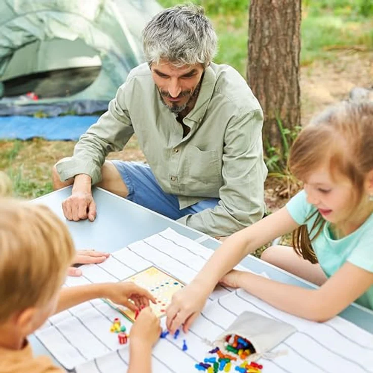 Relaxdays Spielfiguren für Brettspiele, 160er Set, 8 Farben, Holz, inklusive Beutel für Halma und Ludo, bunt – Bild 3