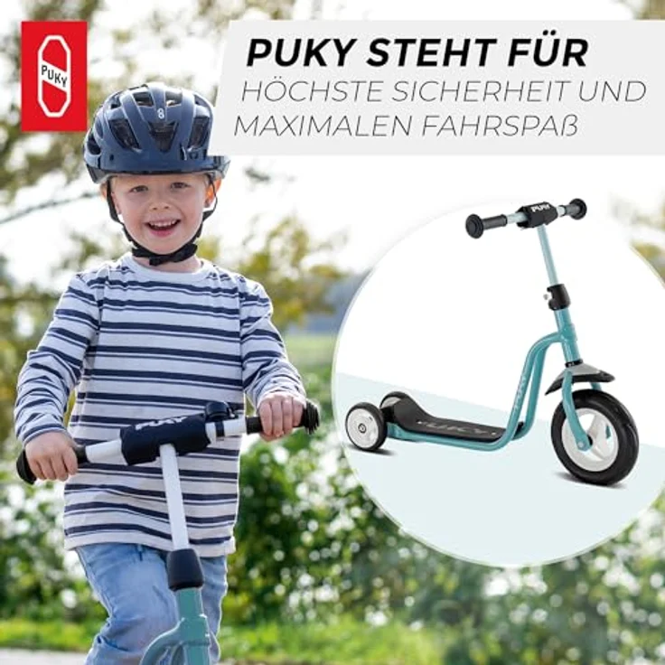PUKY R1 Scooter | Sicherer Roller für Kinder ab 2 Jahren | Rutschfestes Trittbrett | Höhenverstellbarer Lenker | Blau – Bild 4