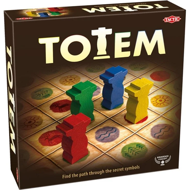 Tactic Totem (scan), Brettspiel mit hochwertigen Holzspielfiguren und herausforderndem Spielkonzept