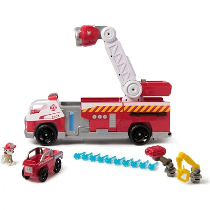 Spin Master Paw Patrol-Fire Rescue-Deluxe Feuerwehr, Spielzeugauto, lizenziertes Feuerwehrfahrzeug, bunt, 13,34 cm hoch – Bild 5