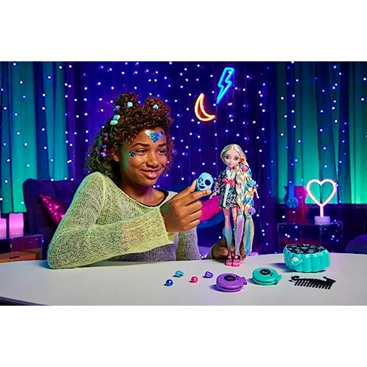 Monster High Lagoona Blue Spa Day Puppe Set mit Haarspangen, Haarkreide und Tattoos (HKY69) – Bild 2