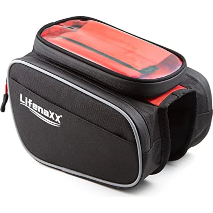 Lifenaxx Fahrradtasche LX-029 - Fahrrad Rahmentasche mit integriertem Smartphone Fach für alle Fahrradtypen: E-Bike, Mountainbike, Cityrad - Wasserdicht, Telefonfach bis ca. 6,7 Zoll, 3 L Volumen – Bild 1