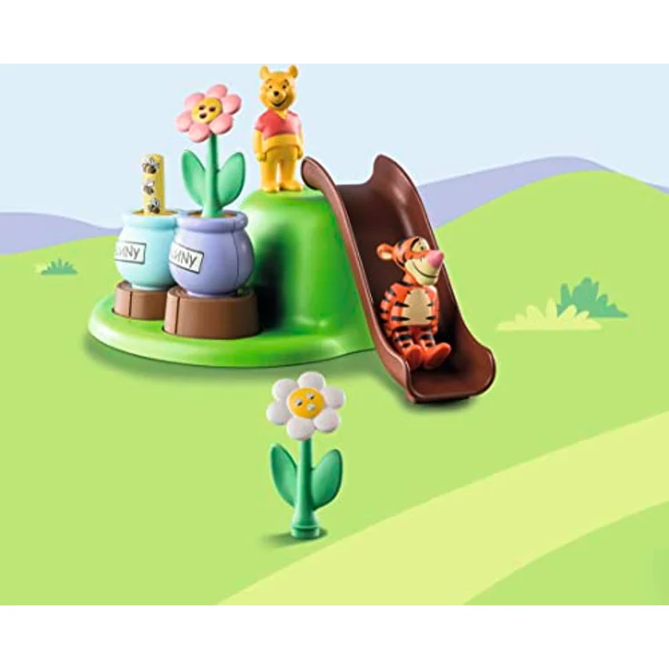 PLAYMOBIL 71317 1.2.3 & Disney: Winnies Tiggers Bienengarten Spielset, mit Bienenhüpfstäben und Steckblumen, mehrfarbig – Bild 8
