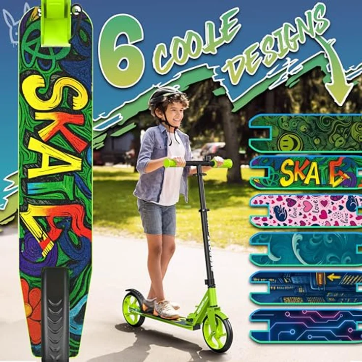 RE:SPORT Trailz Cityroller Scooter, höhenverstellbar & klappbar, 200mm Räder, inkl. Tragegurt und Klingel, für Kinder & Erwachsene – Bild 6
