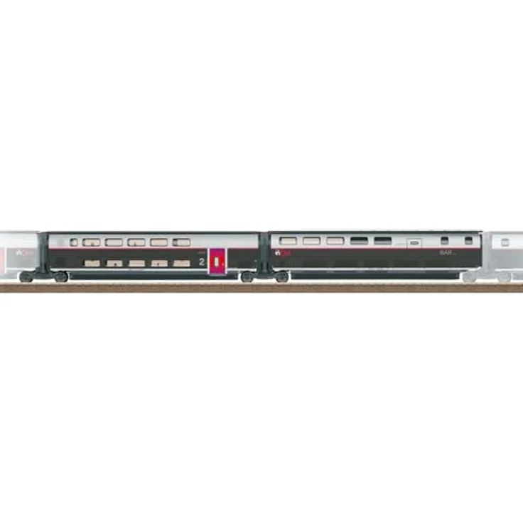 Trix Ergänzungswagen-Set 3 zum TGV INOUI, Spur H0, Art.-Nr. 23189, mit LED-Innenbeleuchtung, inklusive 8 WIFI-Antennen – Bild 1