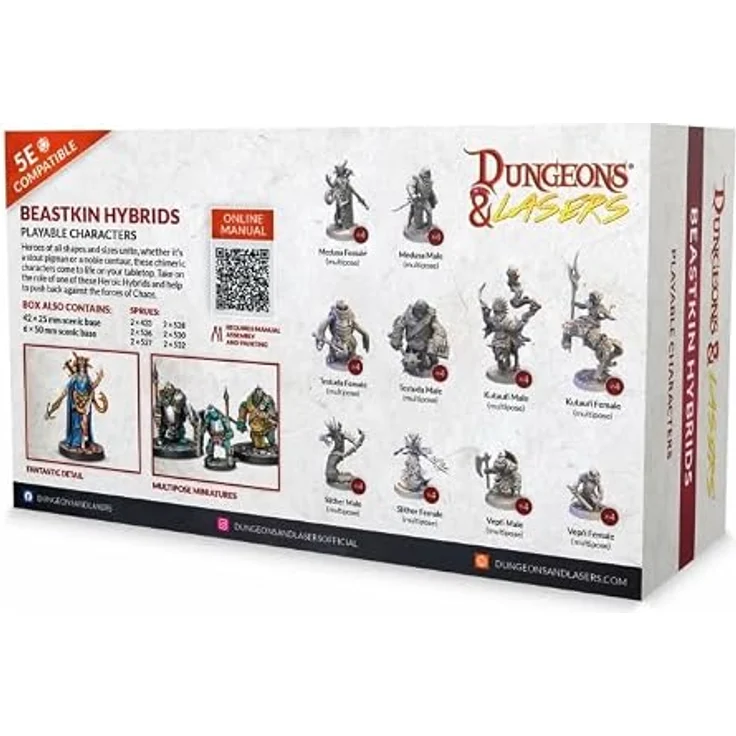 Archon Studio BEASTKIN HYBRIDS: PLAYABLE CHARACTERS D&L Miniaturen, 40 detaillierte, anpassbare Figuren für DnD und RPG, nicht zusammengebaut und nicht lackiert – Bild 2