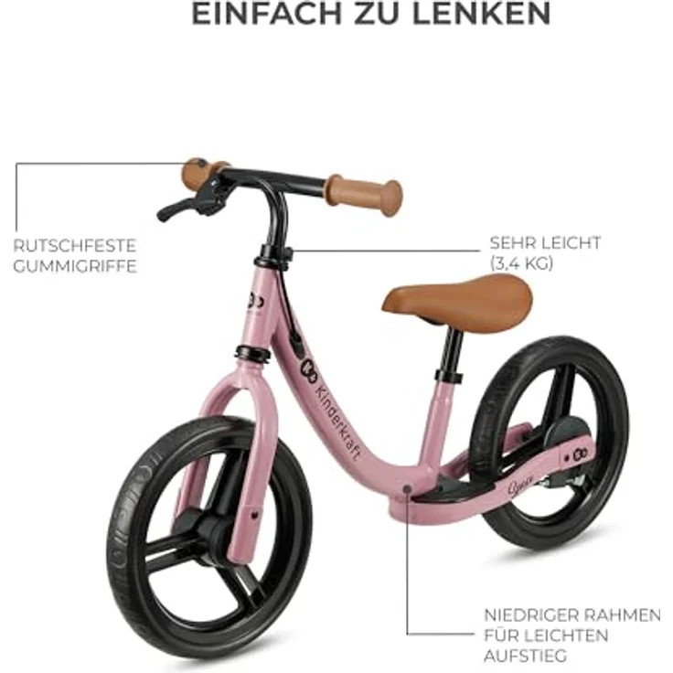 kk Kinderkraft SPACE2 Laufrad, Metall, ab 2 Jahre, Modernes Design, Höhenverstellbarer Sattel, 12 Zoll Räder – Bild 3