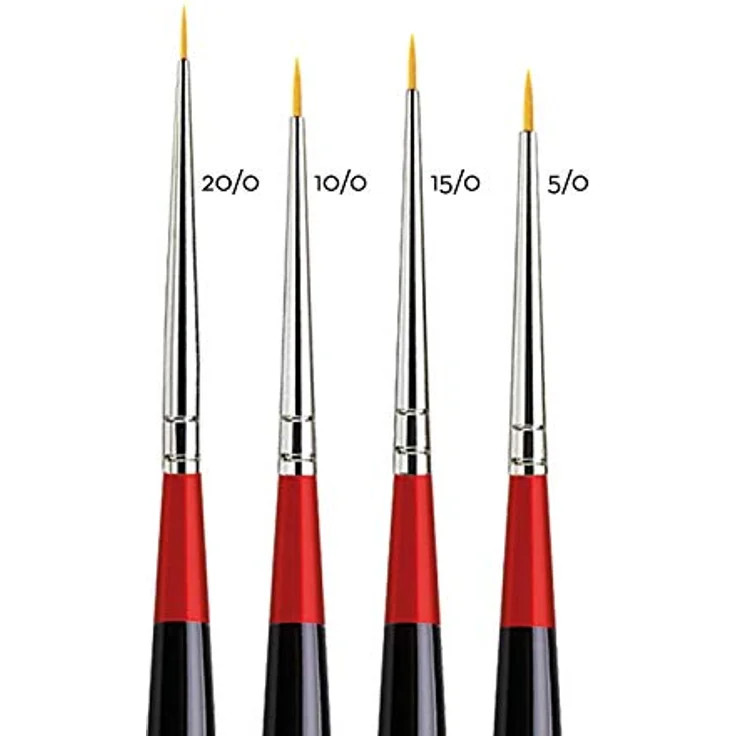 da Vinci 4270 Pinsel-Set, Synthetische Pinsel mit kurzem Griff, Schwarz, 4 Stück – Bild 3