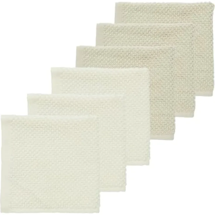 Meyco Baby Spucktuch Popcorn Natural/Soft Sand, 100% Baumwolle, 6er-Pack, 30x30cm