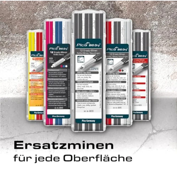 Pica Marker 6060, nachfüllbarer Zimmermanns-Druckbleistift mit Automatischem Minenvorschub und präziser Kantenführung, Graphitmine 2B – Bild 9