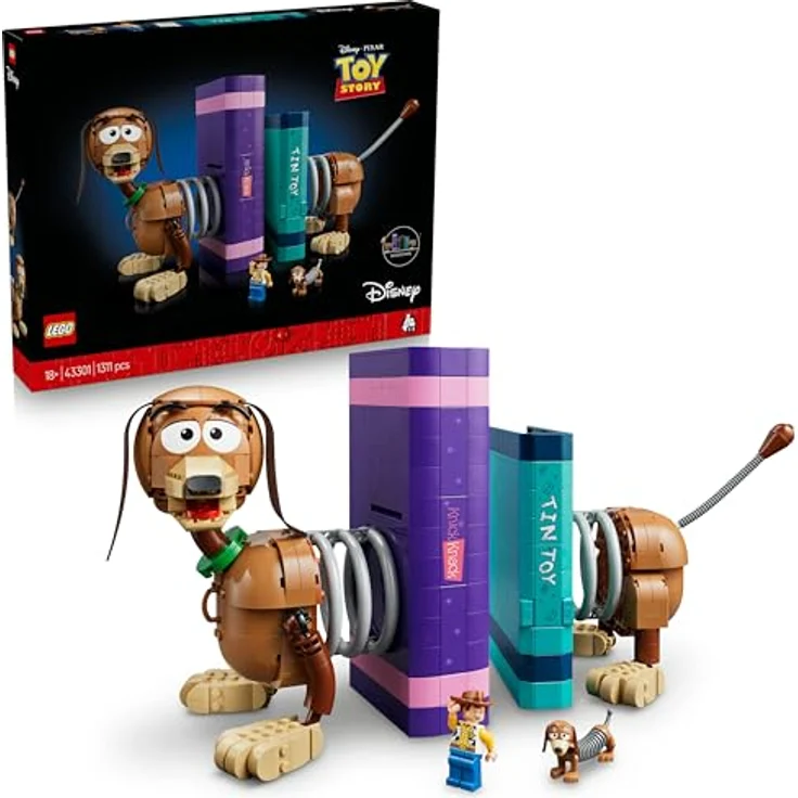 LEGO ǀ Disney and Pixar Toy Story: Slinky-Buchstützen, Dekoration für Bücherregal mit beweglichem Dackel, inkl. Woody Minifigur, 43301 – Bild 1