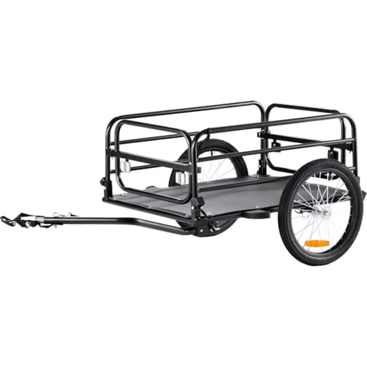 VEVOR Fahrradanhänger CT903L, 72 kg Tragkraft, faltbar, mit Universalkupplung und 40,6 cm Rädern, für 558,8-711,2 mm große Fahrräder – Bild 1
