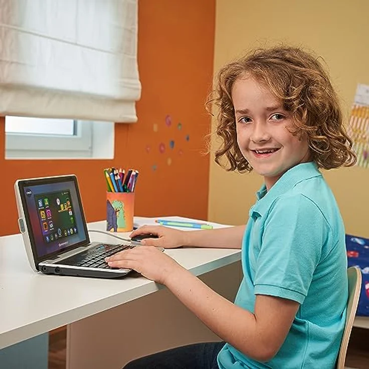Vtech® Kindercomputer School & Go, Genio Lernlaptop XL silber mit 40 Lernspielen und 8 GB Speicherplatz – Bild 4