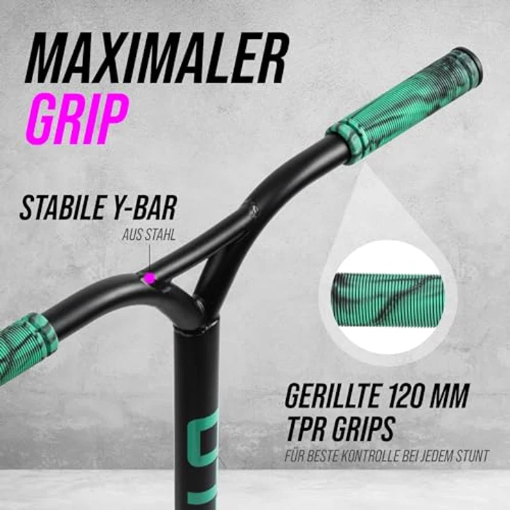Apollo Stuntscooter Hawk - Freestyle Kickscooter für Kinder und Erwachsene, Kinderroller, Trick Roller für Jungen und Mädchen ab 6 Jahren, Stunt Scooter für Beginner und erfahrene Kids, Stunt Roller, blau – Bild 5