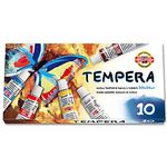 Koh-I-Noor Temperafarbe 10er Set, 19ml Tuben, vielseitige Malfarben für kreative Projekte