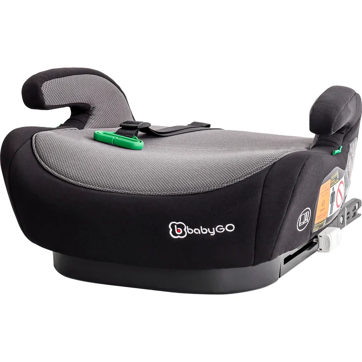 BabyGo Kindersitzerhöhung Bursa IV Isofix 126-150 cm, vorwärts gerichtet, atmungsaktives Material, Memory-Foam-Funktion, schwarz – Bild 1
