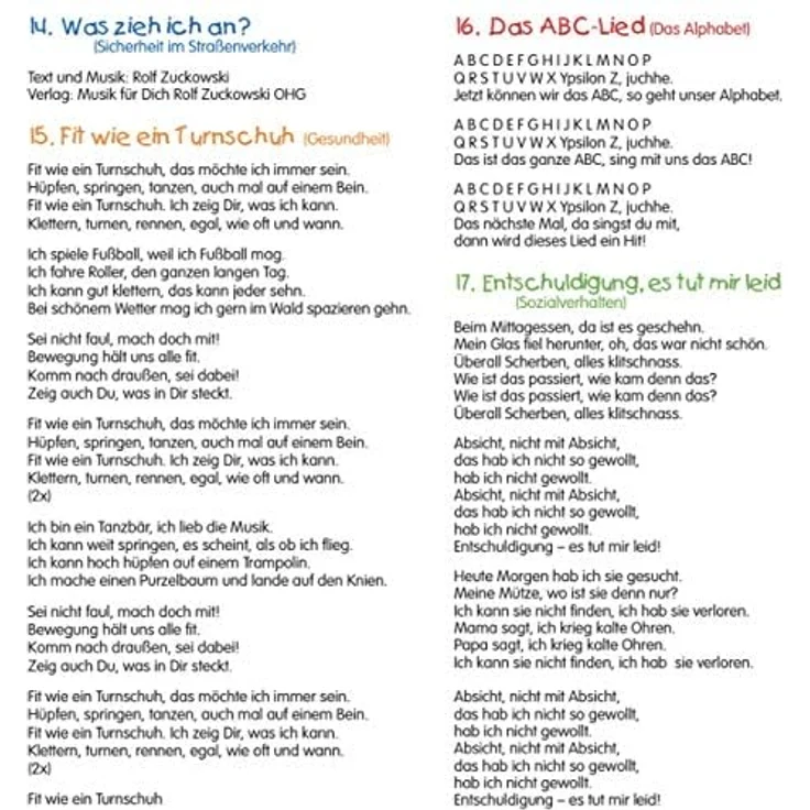 Universal Music GmbH Hörspiel Die 30 besten Lernlieder zum Mitsingen, Kinder-CD mit 30 sinnvollen und motivierenden Liedern – Bild 4