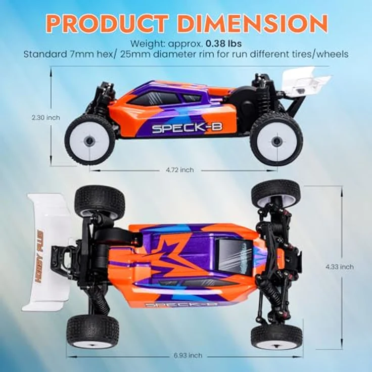 Absima RC-Auto 1:24 2WD Buggy "Speck-B" RTR, Vintage Creme, mit einstellbaren Stoßdämpfern, robustem Hybrid-Getriebe und vielseitigem Motorantrieb – Bild 6
