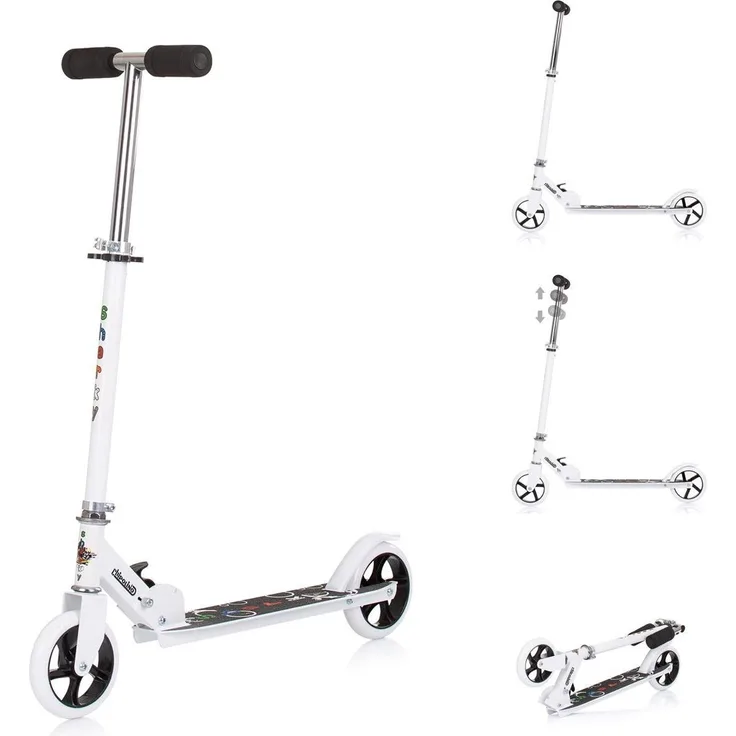 Chipolino Sharky, Kinderroller mit höhenverstellbarem Lenker (80-97 cm), klappbar, ABEC-7 Lager, 145 mm PU-Räder, rutschfeste Anti-Rutsch-Fußplatte, für Kinder ab 6 Jahren, max. 100 kg