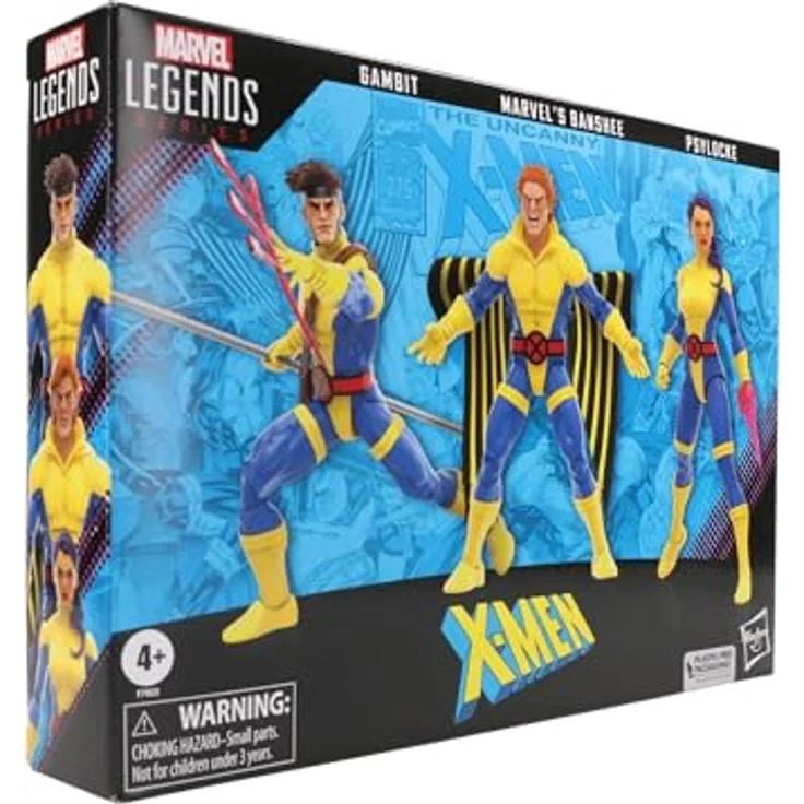Hasbro Marvel Legends Series - X-Men 3er-Pack Actionfiguren (Gambit, Marvels Banshee & Psylocke) mit Premium Design, 15 cm, 13 Accessoires – Bild 10