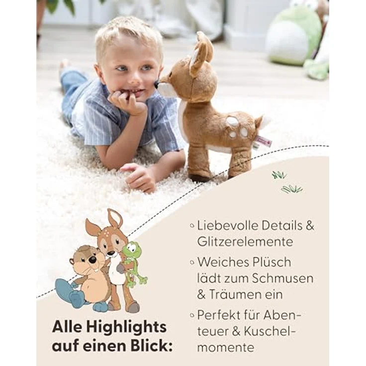 NICI Kuscheltier Rehbock René Roebuck, 37 cm, braun, weiches Plüschtier mit recyceltem Material – ideales Geschenk für Kinder & Erwachsene – 62278 – Bild 4