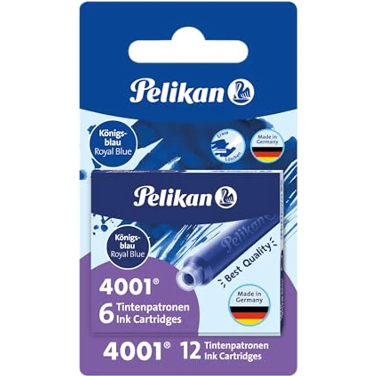 Pelikan Füllhalter Pelikan, 2x 6 Tintenpatronen königsblau, löschbar und auswaschbar – Bild 2