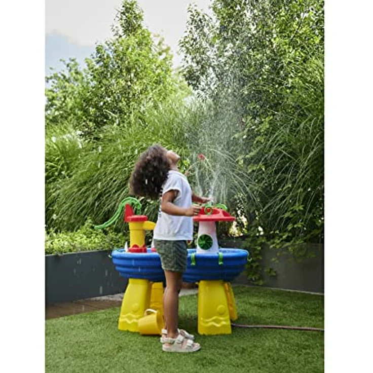 AquaPlay Wassertisch - großes Outdoor-Wasserspiel (100 x 58 x 90 cm) für Kinder ab 3 Jahre, Wasserspielzeug mit Handpumpe, Schlauchanschluss, Spritzfunktion und Zubehör – Bild 5