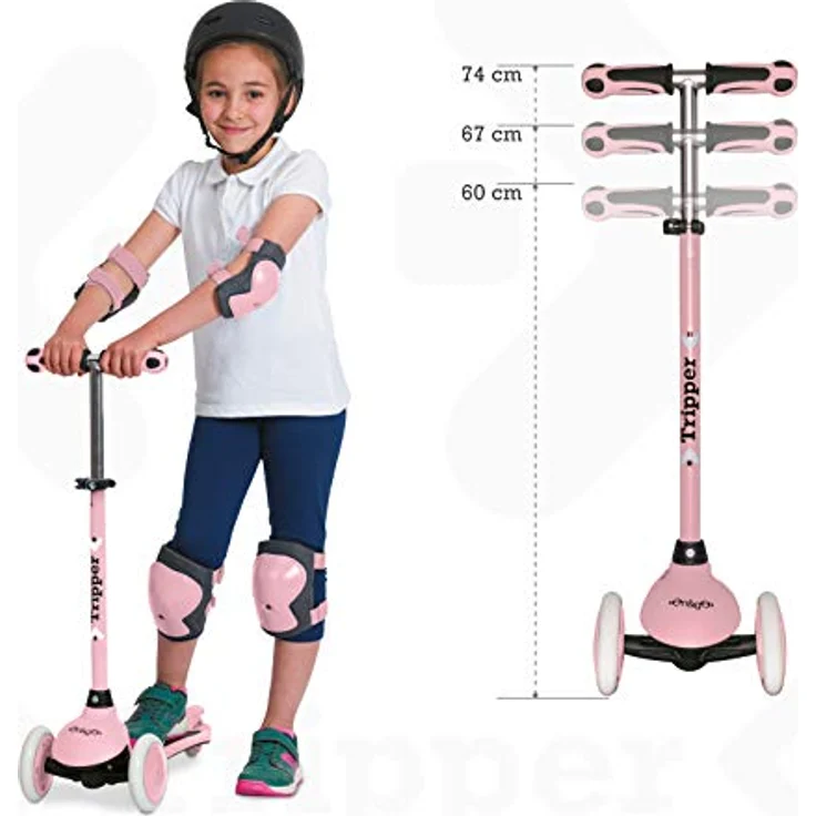 Mondo Mondo, Scooter mit 3 Rädern, verstellbarer Höhe, rosa, max. 30 kg – Bild 4