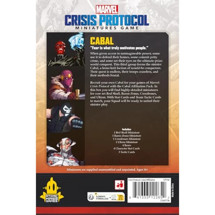 Atomic Mass Games AMGD2113 - Marvel: Crisis Protocol - Cabal Affiliation Pack, Erweiterung mit 4 hochdetaillierten Miniaturen und Teamtaktik-Karten – Bild 4