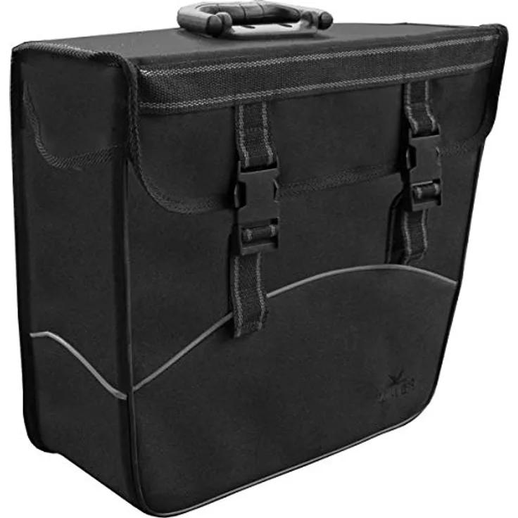 Greenlands Fahrradtasche Packtasche Einkaufstasche Shoppingtasche schwarz (Rechts)