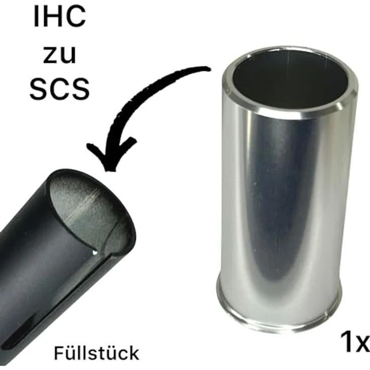 Ethic DTC Füllstück Adapter, Aluminium 28mm, für IHC Lenker - Silber – Bild 2