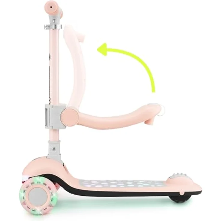 HyperMotion LUMI 3in1 Kinderroller mit LED-Beleuchtung, Sitz höhenverstellbar, klappbar, PolyurethanRäder, T-Bar Lenker, bis 50 kg, blau, für Kinder ab 1 Jahr – Bild 7