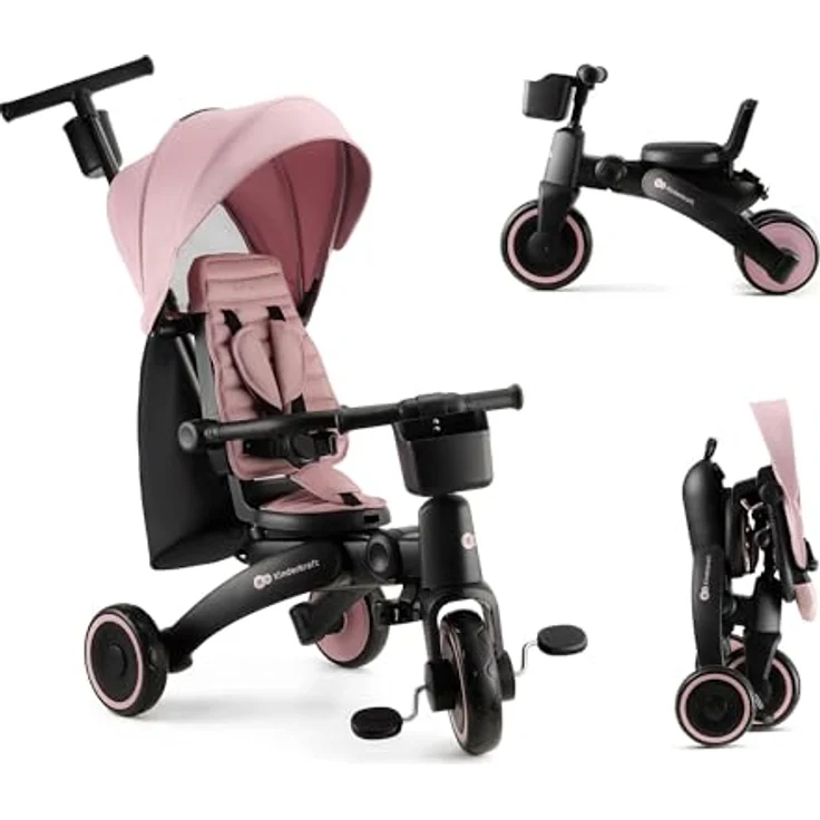 KinderKraft Tricycle JAZZ 2, Dreirad für Kinder, pink – Bild 1