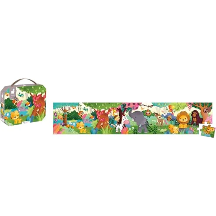 Janod - Puzzle Die Wildtiere - 36-teiliges Panoramapuzzle aus FSC-Pappe - Kinderpuzzle ab 4 Jahre, J02543 - Fördert Geduld und Konzentration – Bild 4