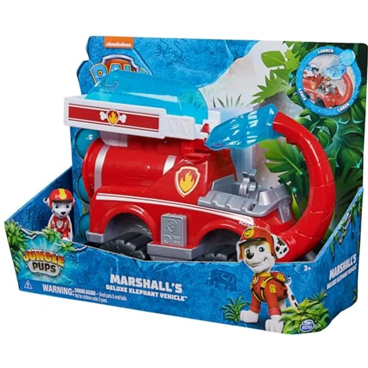 Spin Master Paw Patrol Jungle Pups Marshall, Feuerwehrauto im Elefanten-Design mit Wassergeschossen und beweglichem Rüssel – Bild 10