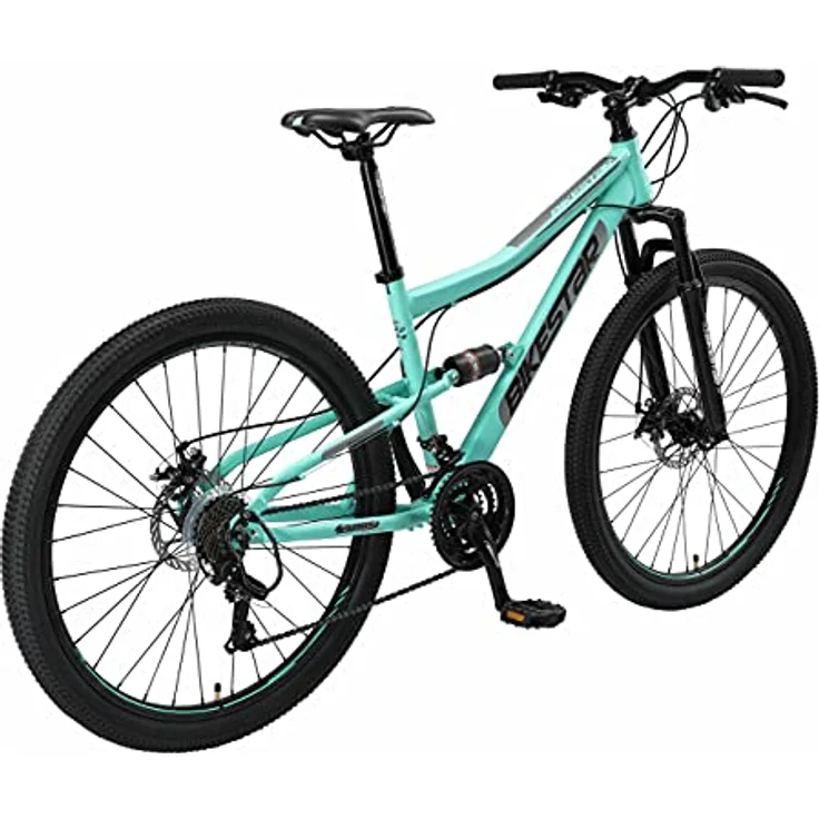 BIKESTAR Fully Mountainbike 27,5 Zoll | 17 Zoll Rahmen, 21 Gang Shimano Schaltung, Scheibenbremse | Mint – Bild 4