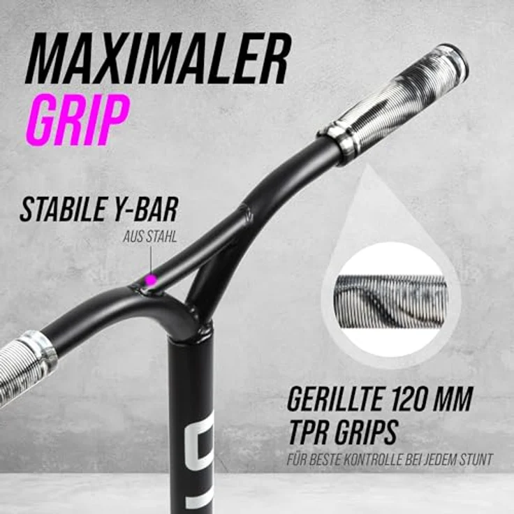 Apollo Stuntscooter Hawk - Freestyle Kickscooter für Kinder und Erwachsene, Kinderroller, Trick Roller für Jungen und Mädchen ab 6 Jahren, Stunt Scooter für Beginner und erfahrene Kids, Stunt Roller, Schwarz – Bild 5