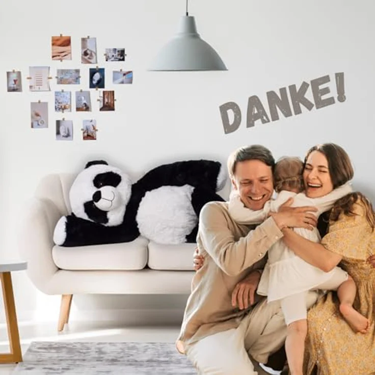 TE-Trend XXL Panda Kuscheltier Bär Teddybär groß Riesen Teddy Pandabär Plüschtier Stofftier 100cm sitzend und liegend verwendbar Mehrfarbig – Bild 4