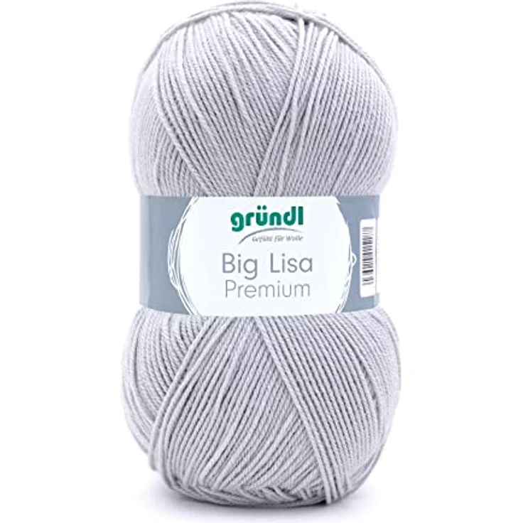 Gründl Big Lisa Premium (Strick- & Häkelgarn mit wollartigem Charakter aus 100% Polyacryl, 250 g / 665 m, Nadelstärke: 3,5-4,5, 1 x 250 g), hellgrau – Bild 1