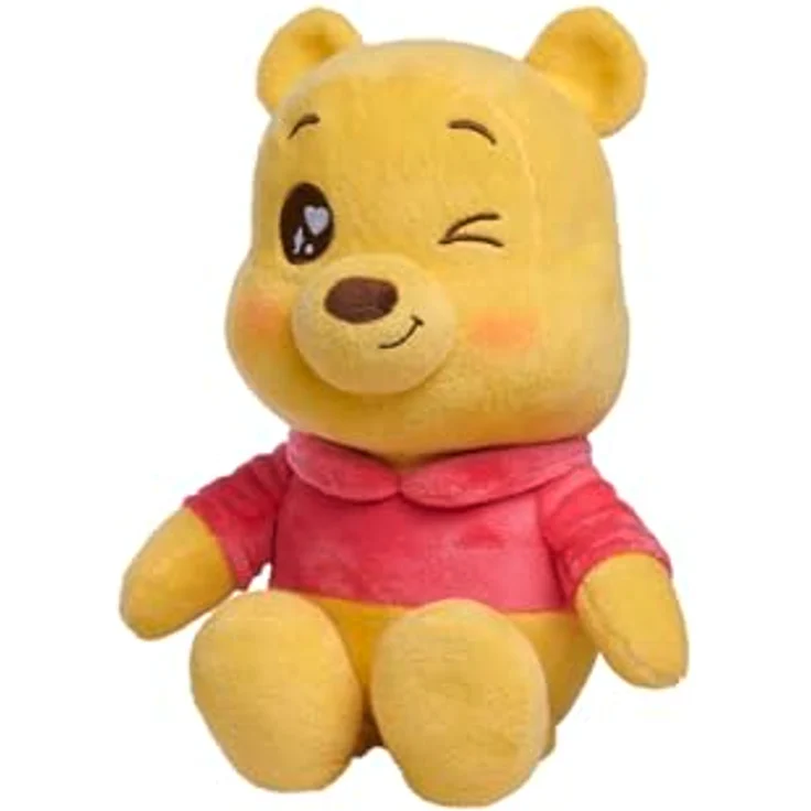 SIMBA Plüschfigur Disney, Winnie the Pooh Twinkle Eye Puh Plüsch, 25 cm, kuschelweicher Bär mit zwinkerndem Auge, rot – Bild 5