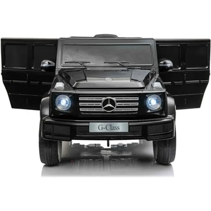 RIRICAR Elektrisches Elektroauto Mercedes G500 12V, schwarz, mit 2,4 GHz Fernbedienung, USB/SD Eingang, Hinterradfederung, Lithium-Batterie und LED-Lichtern, Originale Lizenz – Bild 5