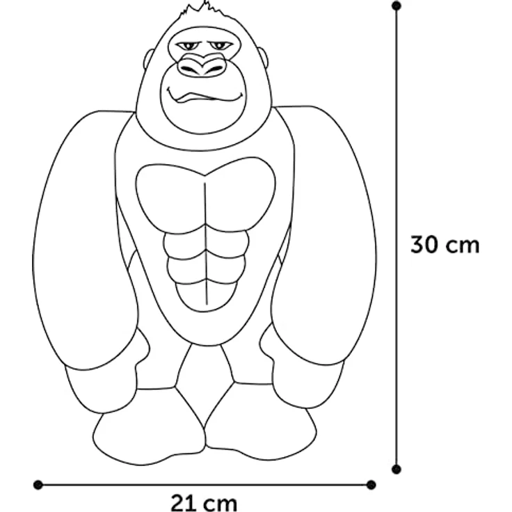 Flamingo Plüsch-Gorilla 30 cm, Kuscheltier mit Quietscher aus Kunststoff – Bild 3