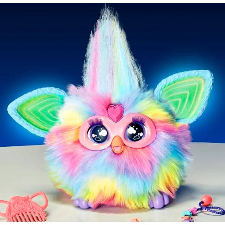 Furby Tie Dye, interaktives Plüschtier mit 15 Mode-Accessoires, animatronische Sprachaktivierung und über 600 Antworten, für Kinder ab 6 Jahren – Bild 4
