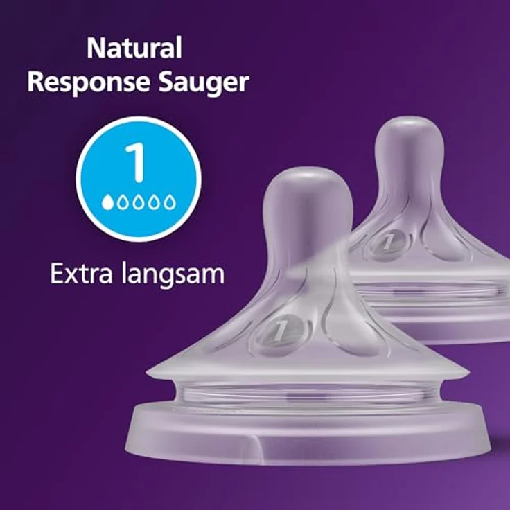 Philips Avent Natural Response Sauger – 2x Sauger für Babyflaschen mit Durchflussstärke 1, für Neugeborene ab 0 Monaten, BPA-frei (Modell SCY961/02) – Bild 9