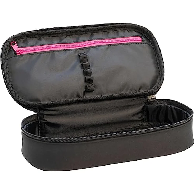 Eberhard Faber 577480 - X-Style Jumbo Schlamperbox in Schwarz/Neon Pink, Stifteetui mit Reißverschluss und großen Hauptfach – Bild 2