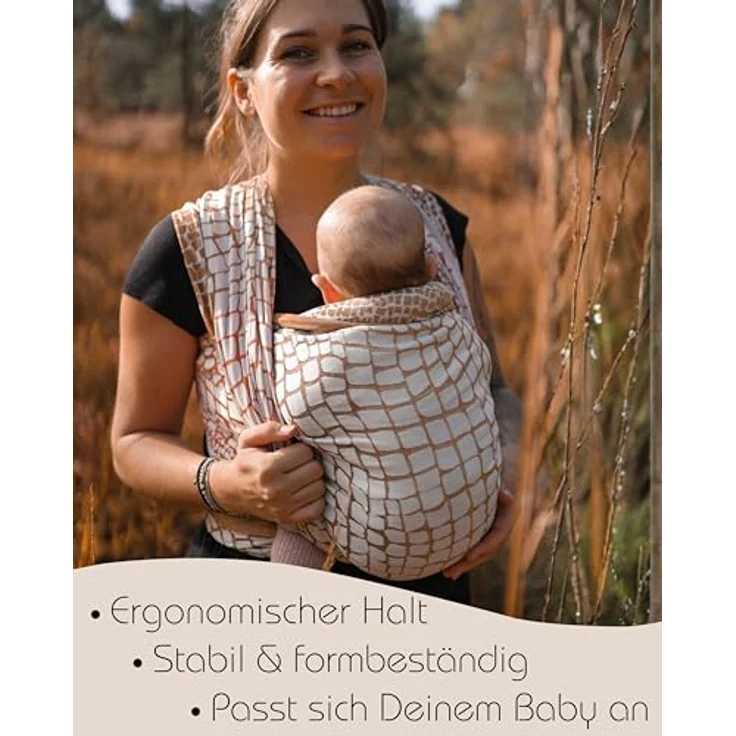 Hoppediz gewebtes Baby-Tragetuch, geeignet für Neugeborene bis Kleinkind, 4,60 m, Grenada rose, 100% Baumwolle, maschinenwaschbar – Bild 4