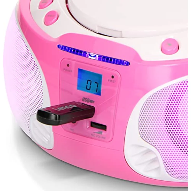 Lenco SCD-650 - Ghettoblaster - pink - Radio-Tuner - Neu – Bild 8